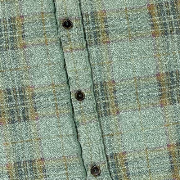 Free People Plaid Long Ruby Jacket Shacket Coat Sage Small Grunge 90s Distressed - Picture 7 of 12